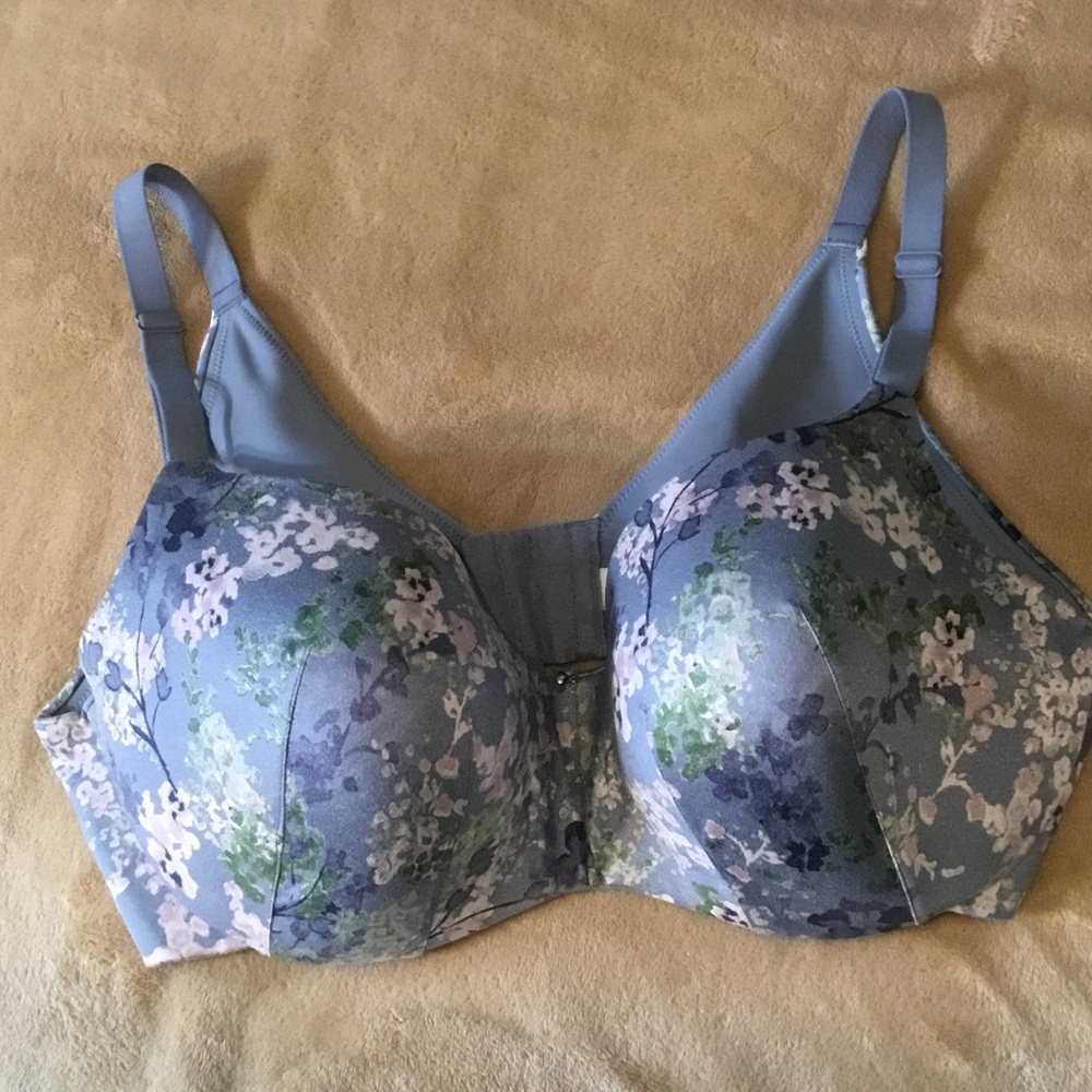 Cacique Light Blue Floral Full-Coverage Bra